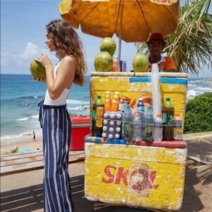 Rails Rooney Wide Leg Pant in Admiral Stripe Navy‎ Blue XS